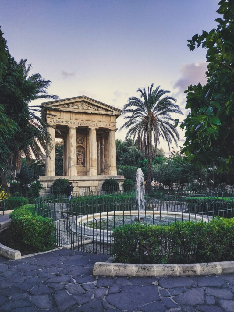 Grand mausoleum with elaborate architectural design.